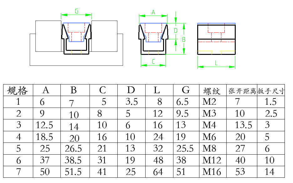 侧膨胀夹紧块